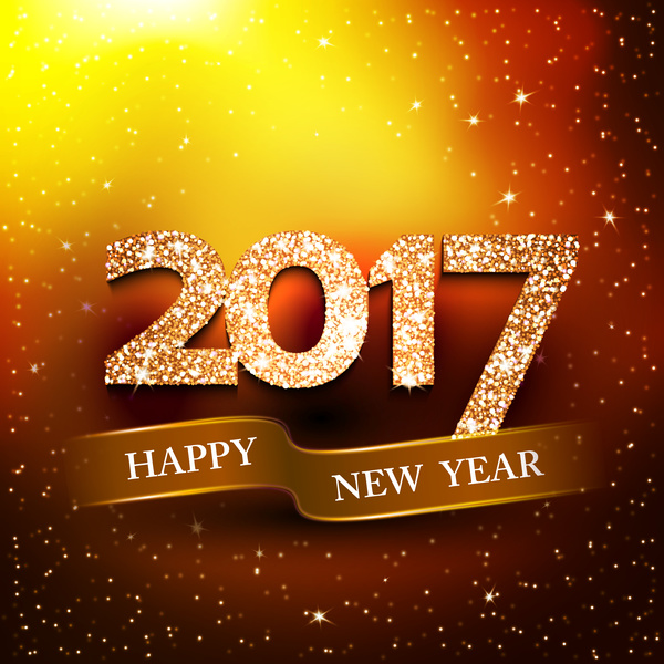 Bannière de nouvel an heureux avec le vecteur de fond brillant de 2017 nouveau heureux brillant Bannière année 2017   
