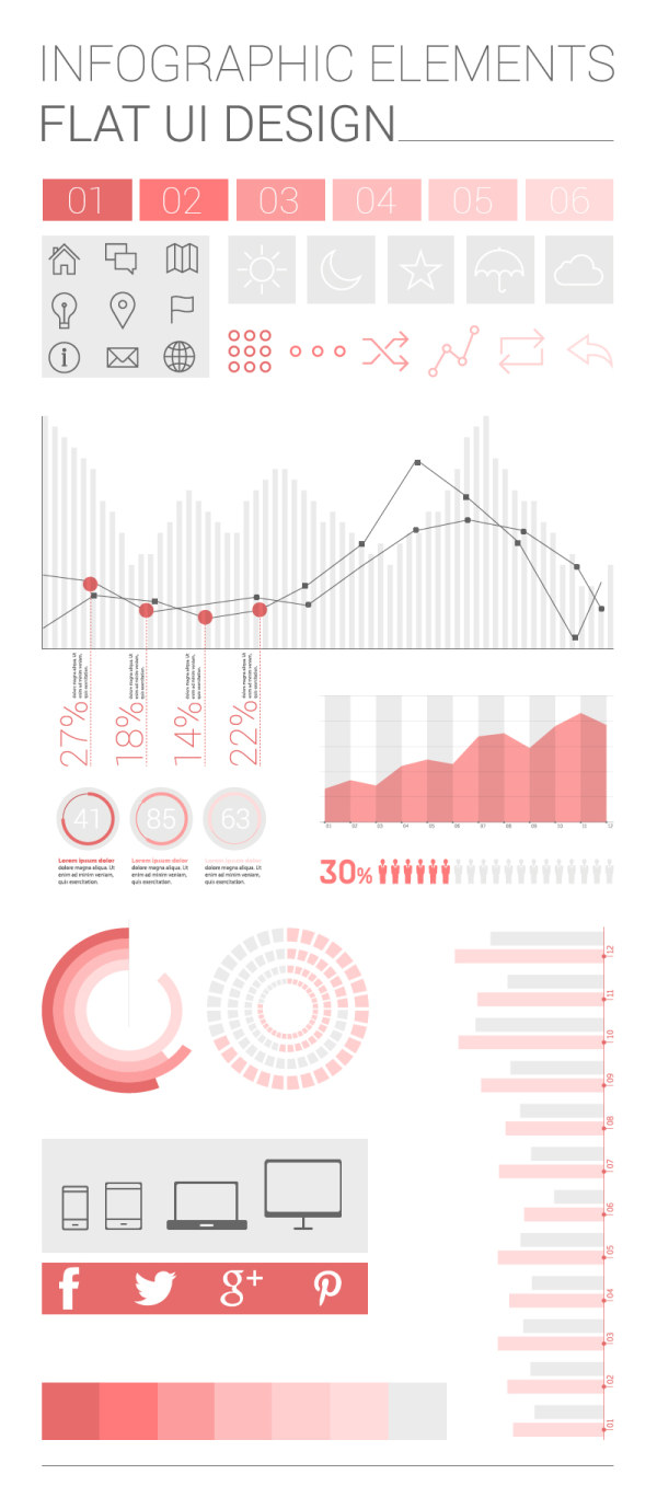 Infografie-Elemente flacher UI-Vektor ui Infografik Flach Elemente   
