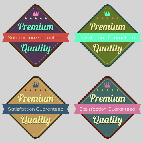 Étiquettes de qualité supérieure de style rétro vecteur 01 style rétro qualité premium étiquettes étiquette   
