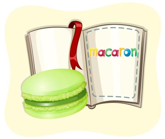 Macaron mit Buchvektor Macaron Buch   