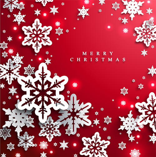 赤いクリスマスベクターと紙の雪片02 雪片 赤 紙 クリスマス   