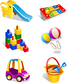 Realistische Kinder spielzeuge kreative Design-Grafik 01 Spielzeug Realistisches Kreativ Kinder   