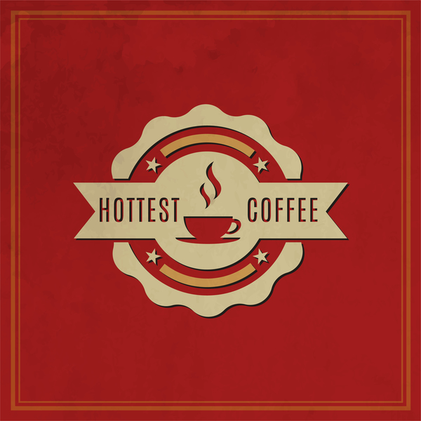 赤い背景ベクトルとレトロなコーヒーラベル09 赤 レトロなフォント ラベル コーヒー   
