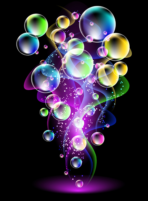 Glänzende bunte Blase mit abstraktem Hintergrund 01 shiny colorful Blase abstract   