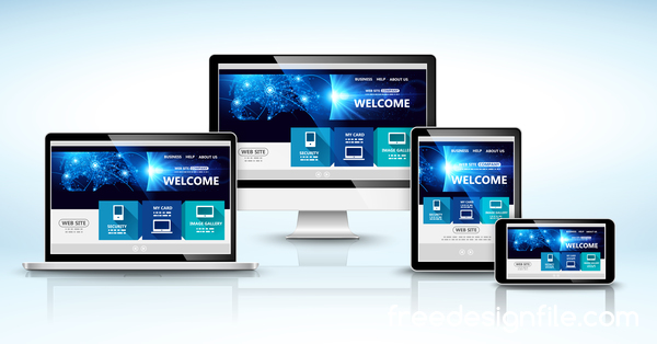 Affichage de la tablette avec le matériel vectoriel de conception Web 03 web tablette Affichage   