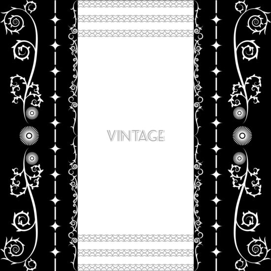 Fond vintage avec vecteur floral noir 06 vintage Noir fond fleuri   