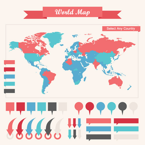 世界地図とビジネスインフォグラフィックベクトル03 地図 世界地図 世界 ビジネス インフォグラフィック   