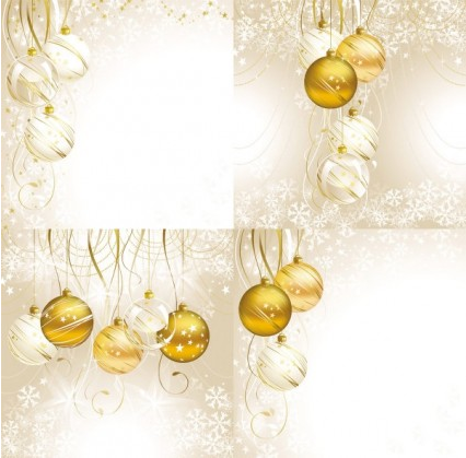 Weihnachts-goldene Kuhmensvektor-Set Weihnachten Kugeln Goldene   