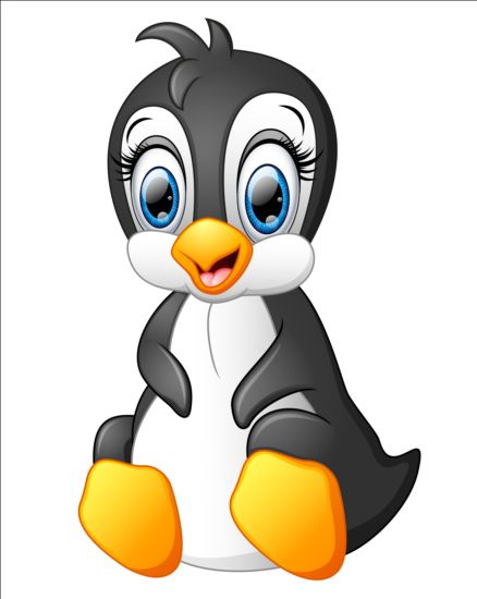joli pingouin Cartoon ensemble vecteurs 05 pingouin cartoon Belle   