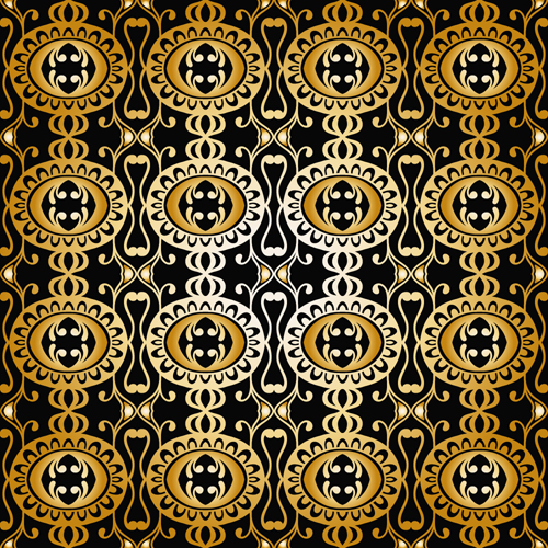 豪華なゴールドパターンシームレスベクトル背景05 豪華な 背景 パターン シームレス ゴールドパターン   