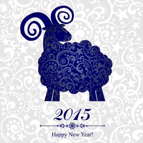 2015 Schafjahr Hintergrund kreative Vektor 02 Schafe Kreativ Jahr Hintergrund 2015   