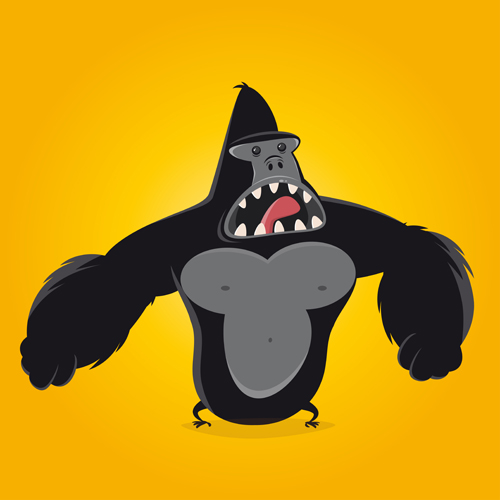 Amusant Gorilla Cartoon styles Vector 03 gorille dessin animé Amusant   
