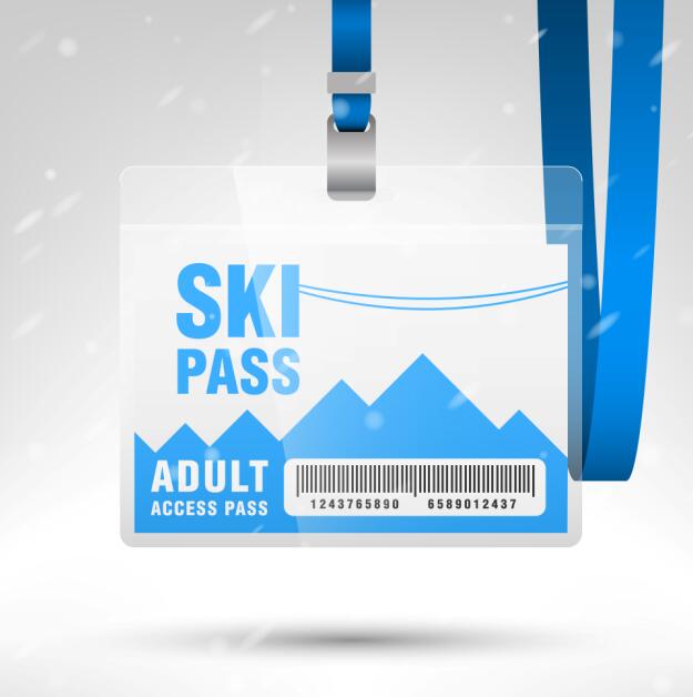 Blanc modèle de passe d’accès SKI vecteur 04 ski pass blank Accès   