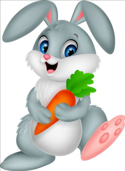 Cartoon-Kaninchen mit Karotten-Vektor Karotte Kaninchen cartoon   