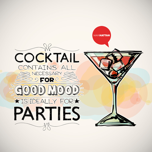 Cocktail Parteien Hand Zeichnung Plakat Vektor 03 poster Partys Handzeichnung cocktails   
