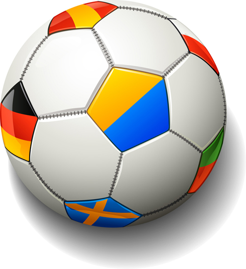 Farbige Fußball-Designvektor Fußball farbig   