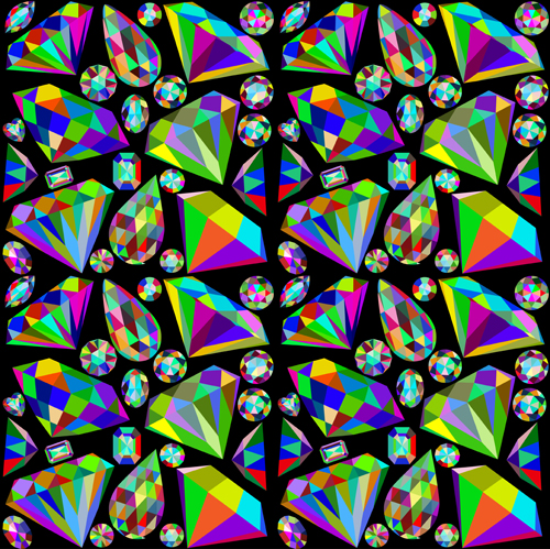 Graphismes vectoriels de modèle sans soudure colorés de diamants sans soudure diamants Diamant coloré   