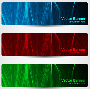 Bannière de vecteur de ligne optique colorée 02 optique ligne coloré Bannière   