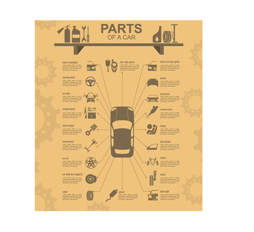 Creative car service infographies modèle vecteur 01 voiture modèle infographies Créatif   