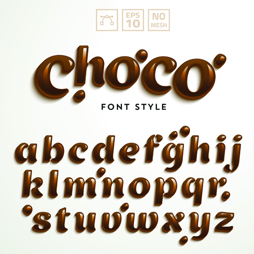 Kreative Choco-Alphabets-Vektoren Kreativ choco alphabet   