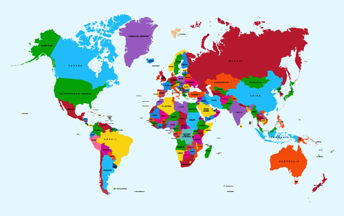 Creative couleur monde carte vecteur matériel 05 vecteur de la carte Créatif couleur carte du monde carte   