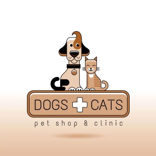 Hund und Katze mit Tierheim und Klinik-Logos Vektor 04 shop logos Klinik Katze Hund Haustier   