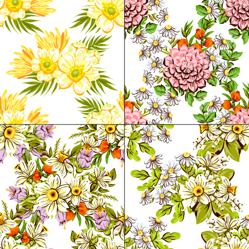 Eleganz Blüten Muster nahtloses Vektormaterial 03 nahtlos Muster elegance Blumen   