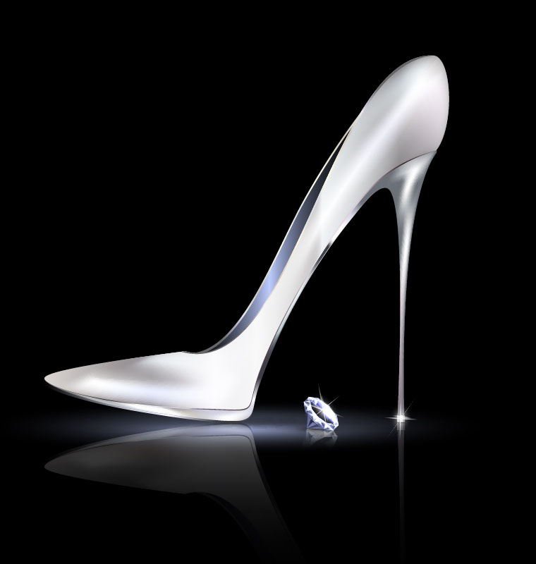 ダイヤモンドリングベクトルを持つ女性の靴01 靴 女性 リング ダイヤモンド   