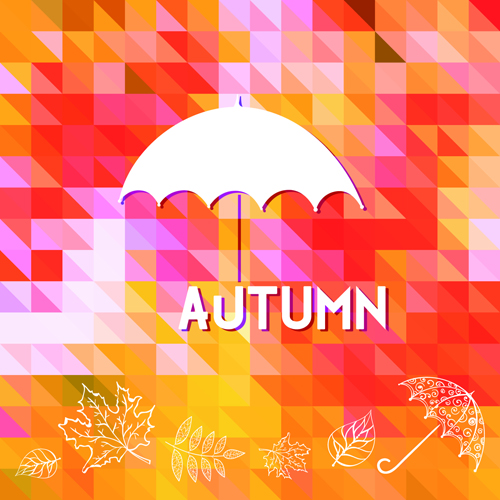Geometrische Polygonie mit herbstlichem Hintergrundvektor 05 polygonale Hintergrundvektor Herbsthintergrund Herbst Geometrische   