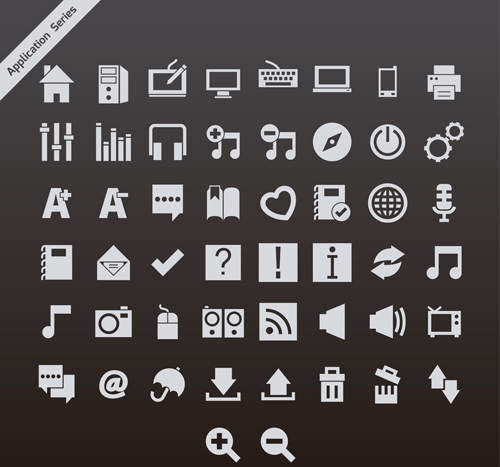 Graue Anwendungsserie Vektorsymbole Vector Icon Serie icons icon gray Anwendung   