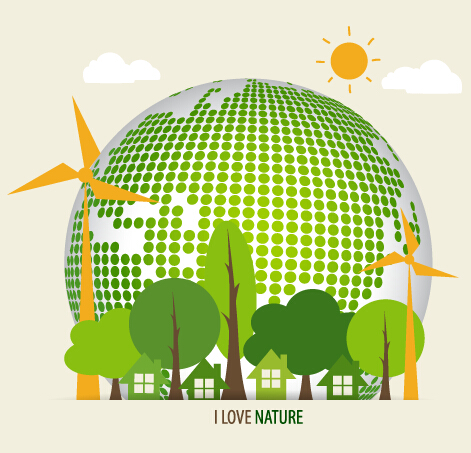 Écologie verte terre affiche design vecteur 03 vert terre poster design poster Écologie   