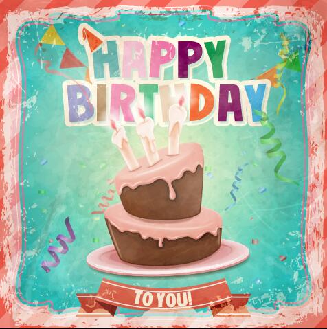 Glückliche Geburtstagskarten mit Kuchenvektor 03 Kuchen Karten happy Geburtstag   