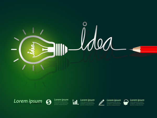 アイデアと電球のインフォグラフィックスベクターテンプレート10 電球 インフォグラフィック アイデア   