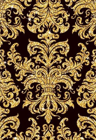 Décor doré de luxe motif vecteurs ensemble 03 or motif luxe decor   