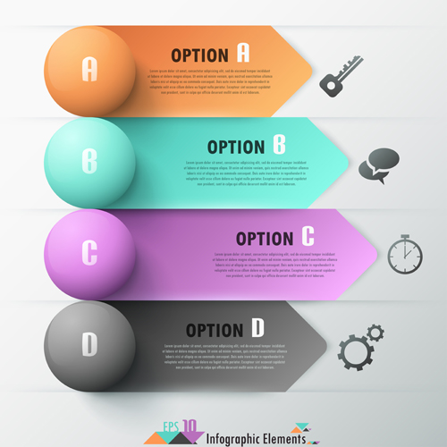 Option éléments infographiques vecteurs modèle 07 Option infographies elements   