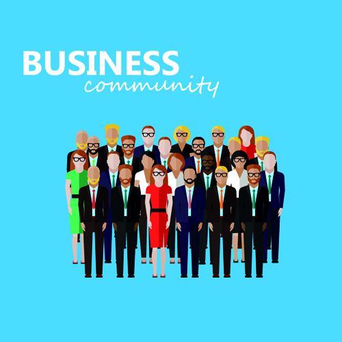 人々のビジネスデザインの背景ベクトル03 背景 人々 ビジネス   