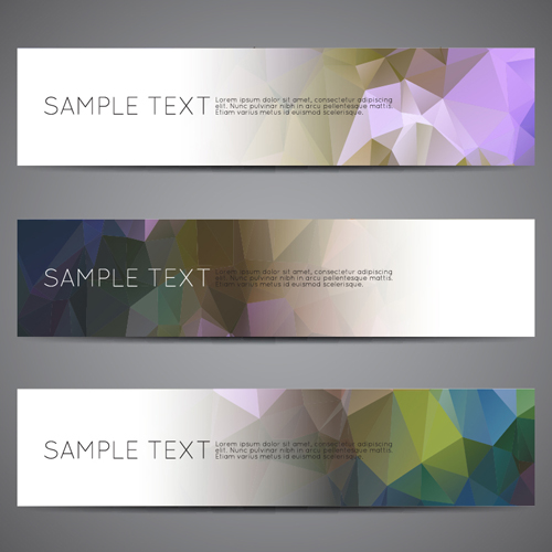 Polygonaler moderner Banner-Vektor-Set 11 polygonal modern banner   