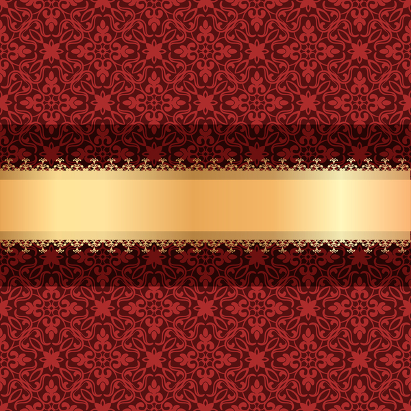 Décoration de luxe rouge avec le vecteur de fond d’or de ruban 02 ruban rouge or luxe decoration   