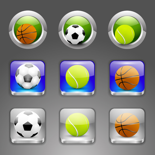 Glänzende Ball-Icons setzen Vektor 01 Shiny Ball shiny icons ball   