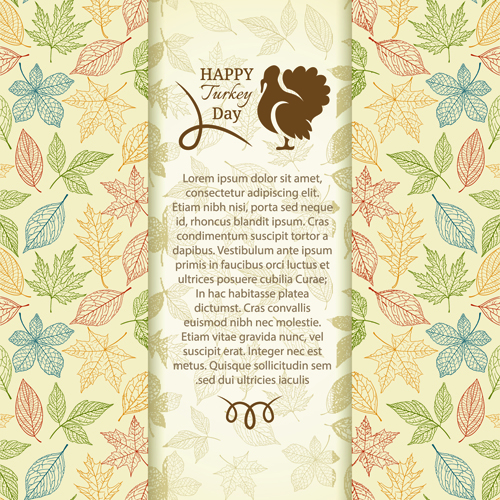 Hintergrund des Türkei-Tages mit Blättervektor Türkei-Tag Blätter   