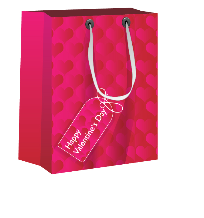 Valentins-Einkaufstasche mit Tags-Vektor Valentinsen tags shopping   