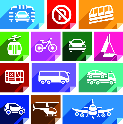 Verschiedene Transportsymbole setzen Vektor 03 Various transport icons icon   