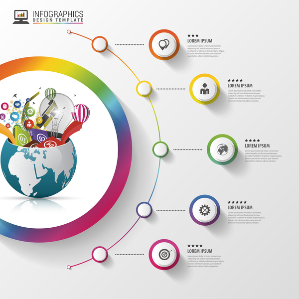 Vector Creative World Infografie-Vorlage 03 Welt Kreativ Infografik   