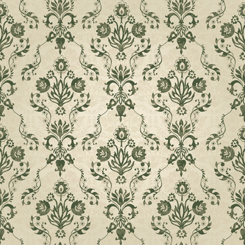 Vecteur floral rétro seamless pattern Set 08 sans soudure police rétro motif floral   