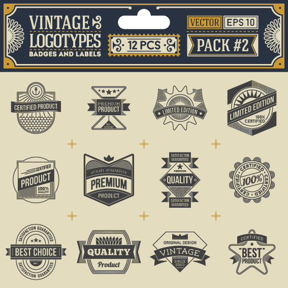 Logotypes Vintage étiquette et badges vecteur vintage logotypes étiquettes badges   