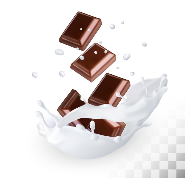 chocolat avec le vecteur de lait de Splash splash lait Chocolat   