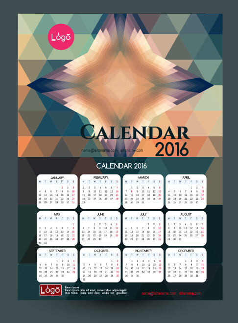 2016 modèle de calendrier de la technologie vecteur 01 technologie modèle calendrier 2016   