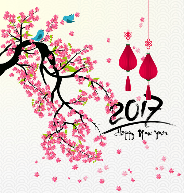 花と2017中国の新年の背景 花 新しい 年 中国人 2017   