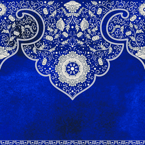 Blaue dekorative Ornamente im russischen Stil Vektor 05 Russland Russisch Ornamente dekorativ Blau   
