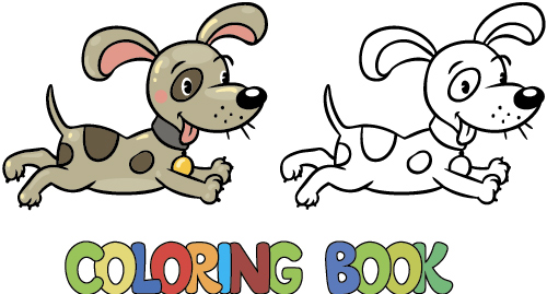 Dessin animé animal Coloriage image vecteur 01 image coloriage cartoon animal de bande dessinée Animal   